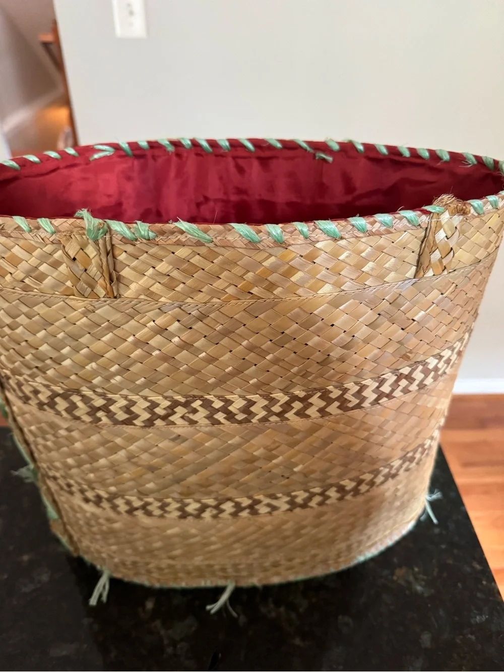 Purse Woven Straw Raffia Beach Bag Basket Tote MCM Colorful Floral Boho Vintage